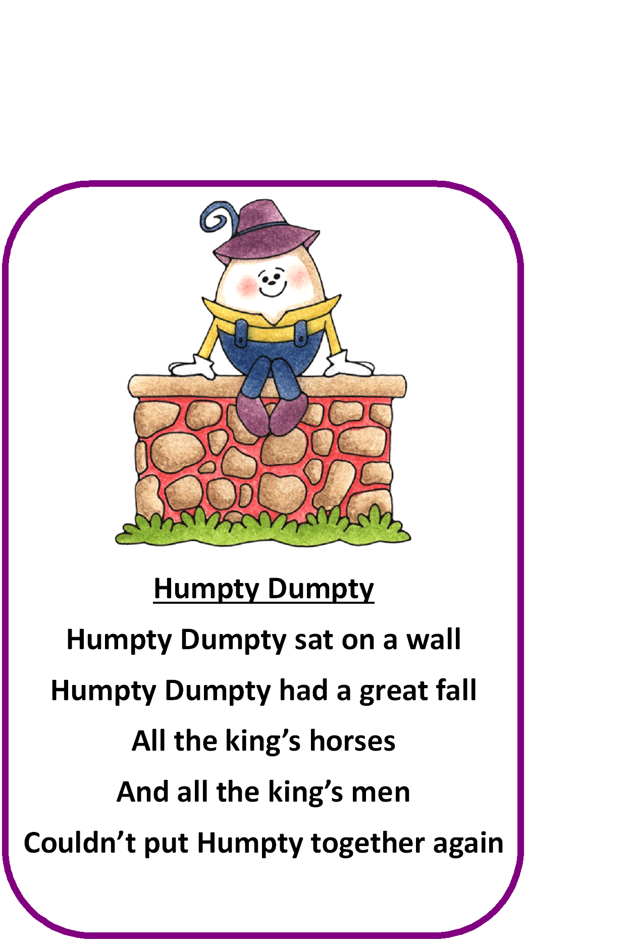 Humpty rhyme