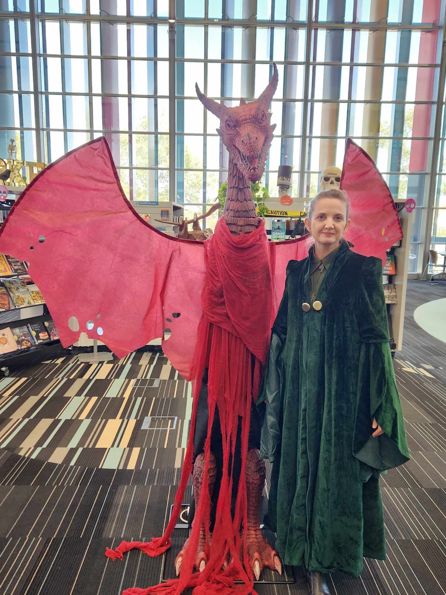 Librarian in costume Librarian in costume